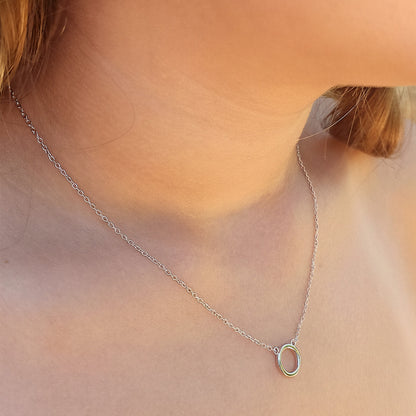 Gargantilla Círculo de Infinitud - Plata de Ley 925 Rodiada - Amuleto de Ciclos y Protección - Regalo Espiritual