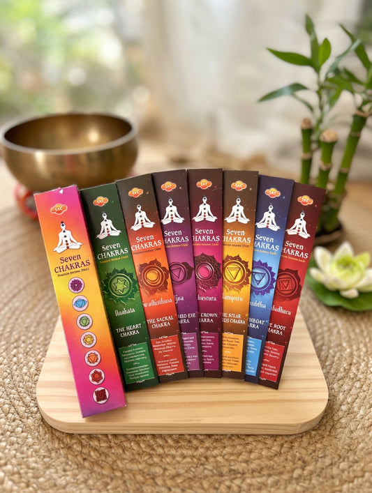 Pack Incienso 7 Chakras Semanal – Colección Completa de Armonización Energética (7 sobres + caja)