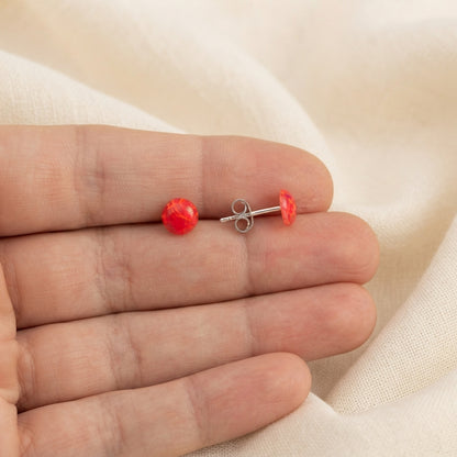 Pendientes de Plata de Ley 925 con Coral