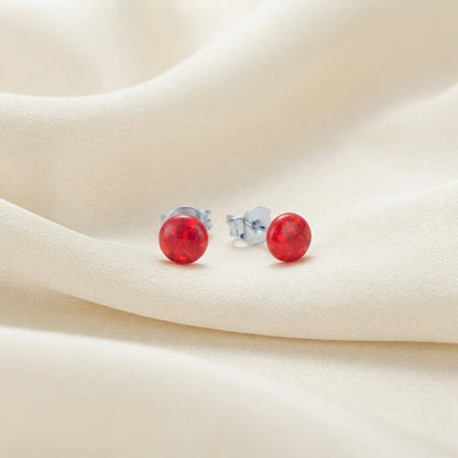 Pendientes de Plata de Ley 925 con Coral