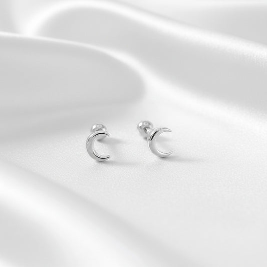 Pendientes de Luna en Plata de Ley 925 Rodiada - Amuleto de Intuición y Regalo de Conexión Mística