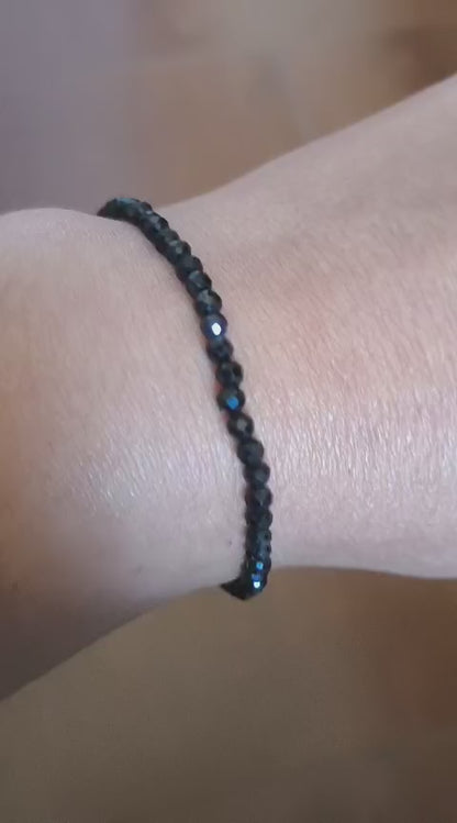 Pulsera de Turmalina Negra y Plata de Ley 925 | Plata y Magia