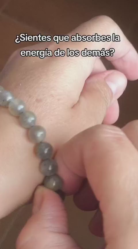 Pulsera Elástica de Labradorita Natural (Escudo y Magia)