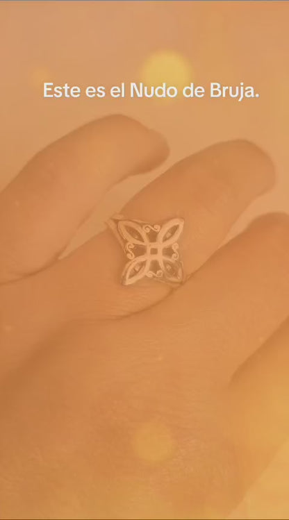 Sortija de Nudo de Bruja en Plata de Ley 925 - Amuleto de Protección Ancestral y Contra el Mal de Ojo para Regalo