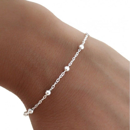 Pulsera de Bolitas de Plata de Ley de 3mm - Elegancia Minimalista