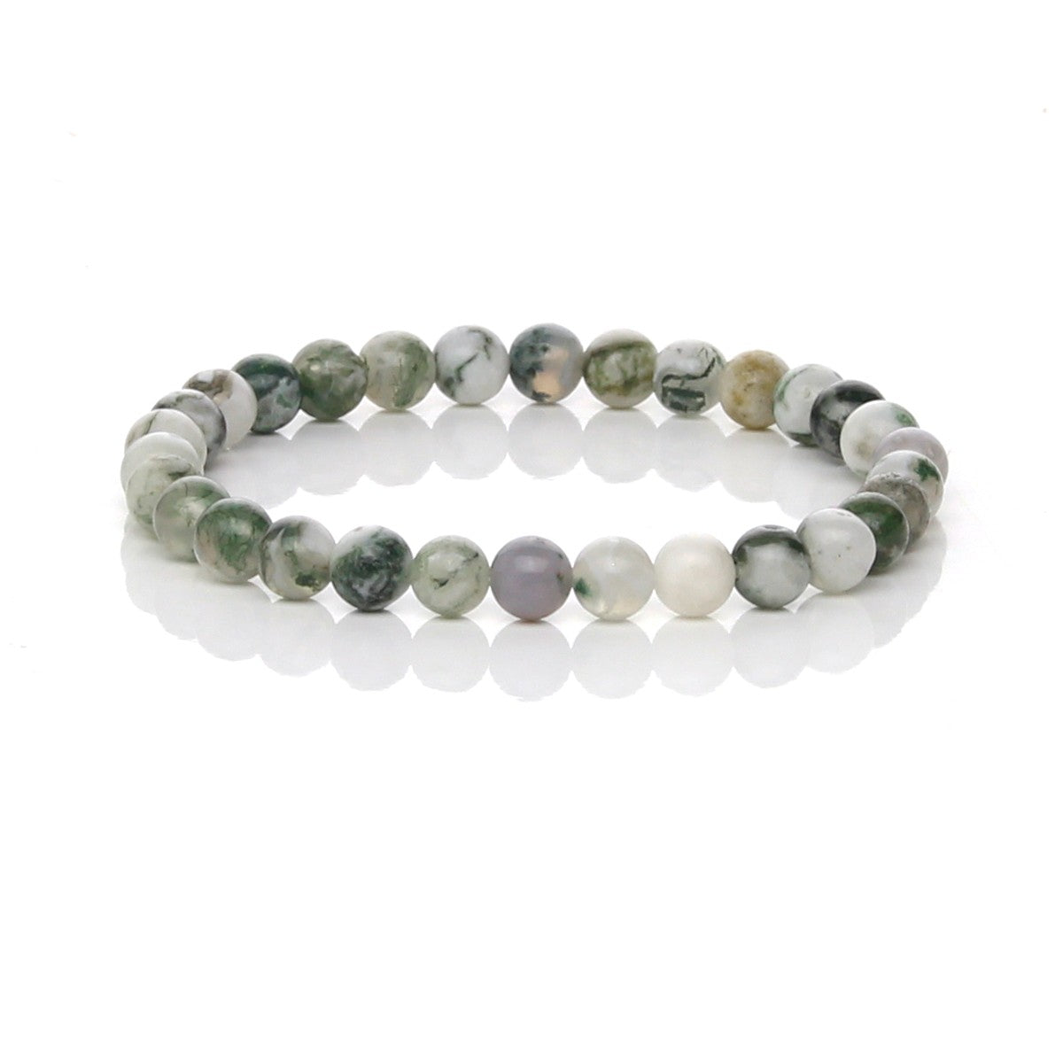 Pulsera Elástica de Ágata Árbol (Tree Agate)