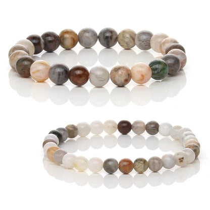 Pulsera Elástica de Ágata Bambú