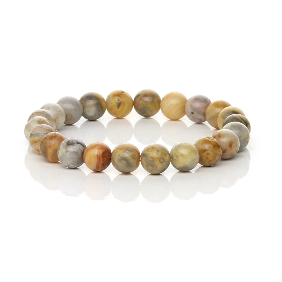 Pulsera Elástica de Ágata Crazy Lace Amarilla (Piedra de la Risa)