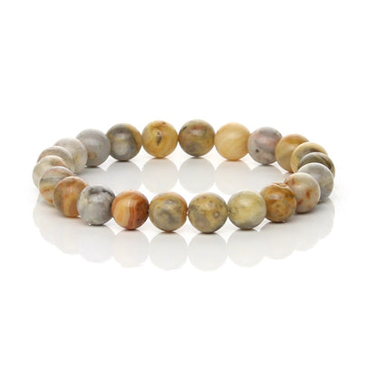 Pulsera Elástica de Ágata Crazy Lace Amarilla (Piedra de la Risa)