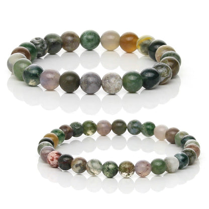 Pulsera Elástica de Ágata Musgosa (Conexión y Crecimiento)