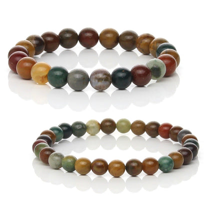 Pulsera Elástica de Ágata India (Armonía y Tierra)