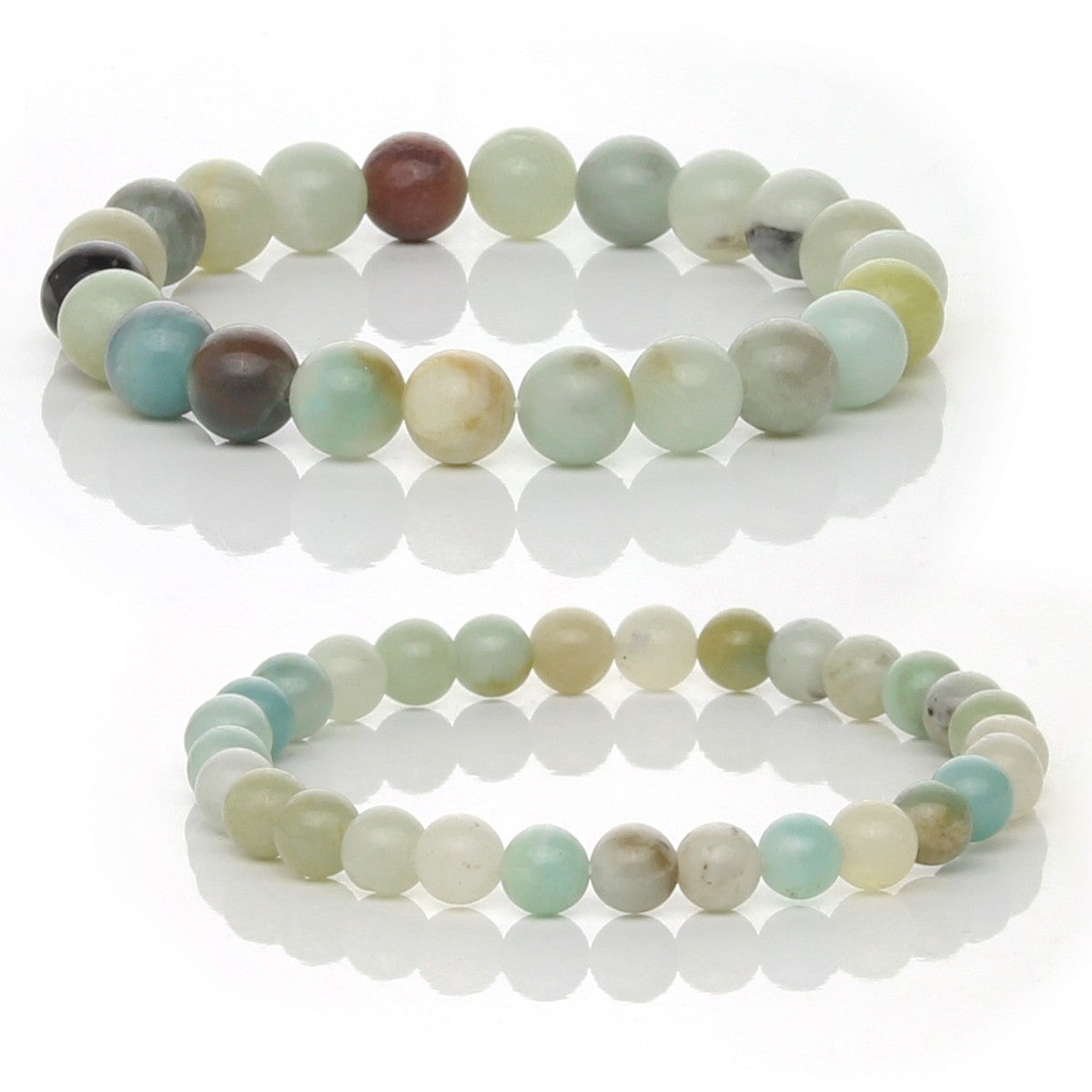 Pulsera Elástica de Amazonita Natural (Comunicación y Calma)