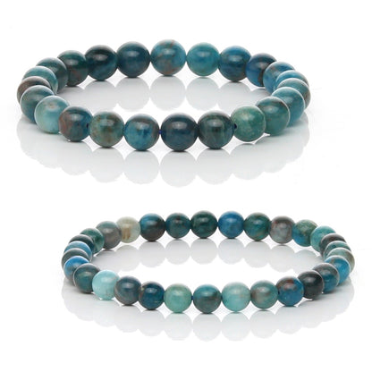 Pulsera Elástica de Apatita Azul Natural (Claridad e Inspiración)