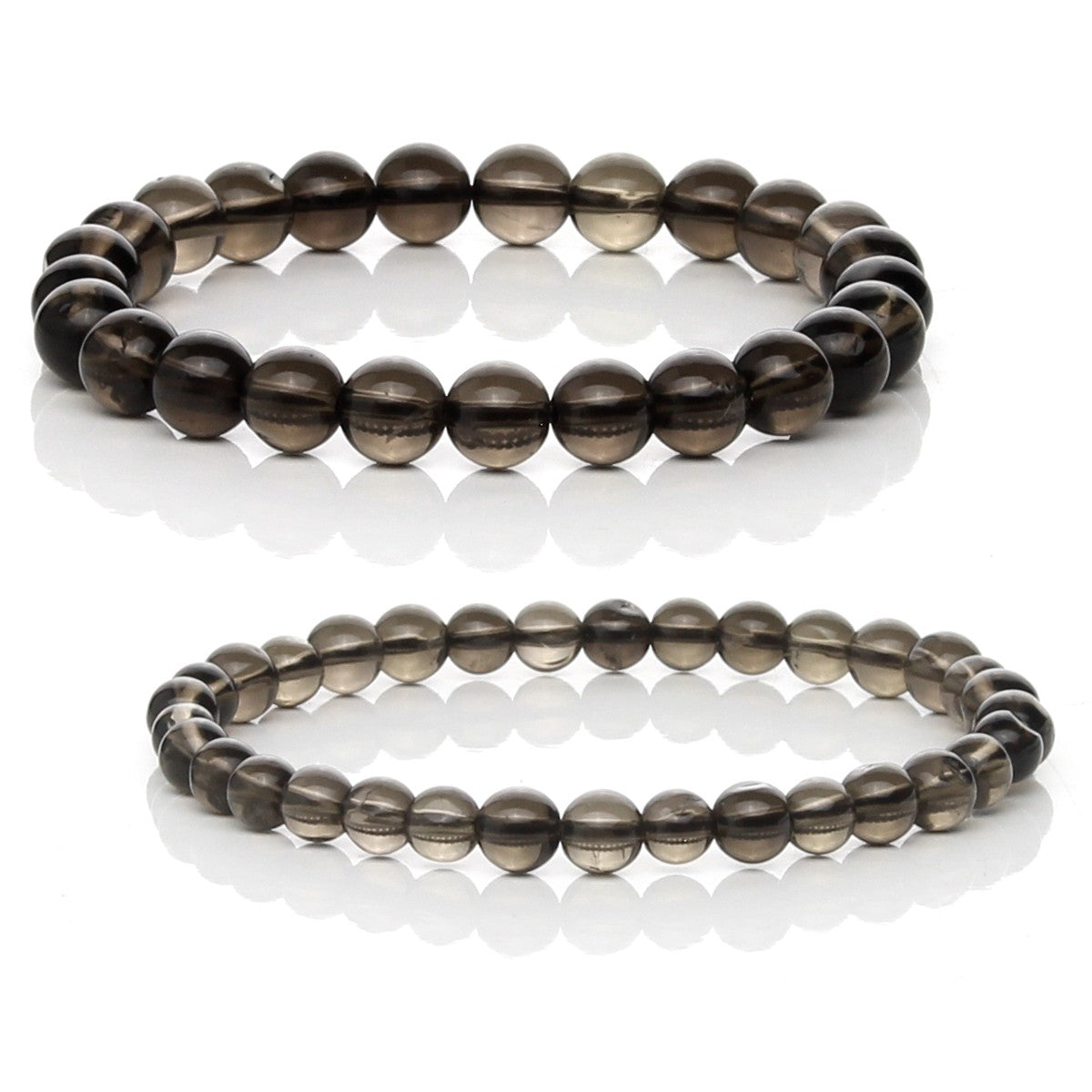 Pulsera Elástica de Cuarzo Ahumado (Protección y Puesta a Tierra)