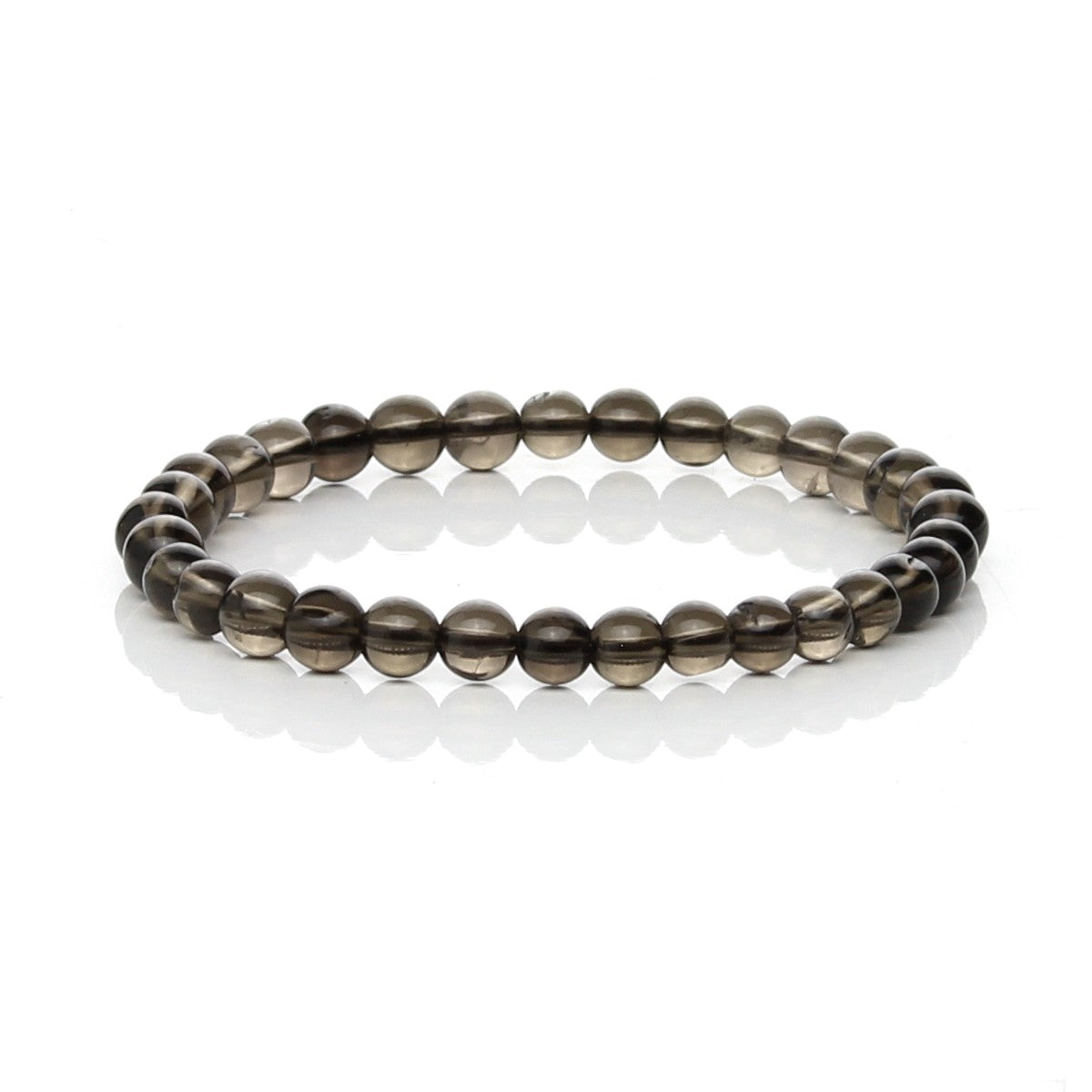 Pulsera Elástica de Cuarzo Ahumado (Protección y Puesta a Tierra)