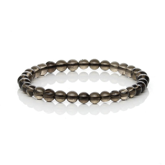 Pulsera Elástica de Cuarzo Ahumado (Protección y Puesta a Tierra)