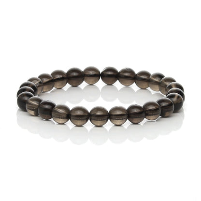 Pulsera Elástica de Cuarzo Ahumado (Protección y Puesta a Tierra)
