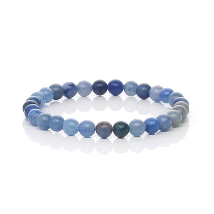 Pulsera Elástica de Cuarzo Azul Natural (Calma y Expresión)