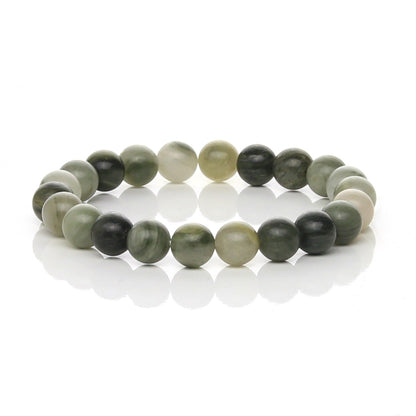 Pulsera Elástica de Cuarzo Verde Moteado (Green Hair) - Sanación y Tierra