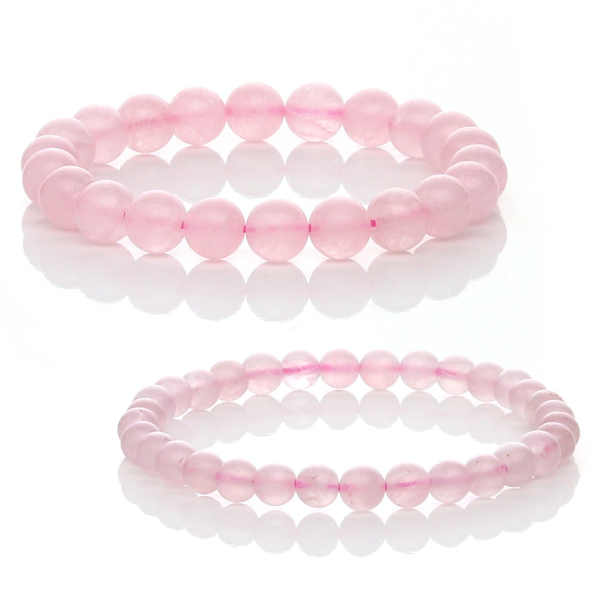 Pulsera Elástica de Cuarzo Rosa Natural (Amor Incondicional y Paz)