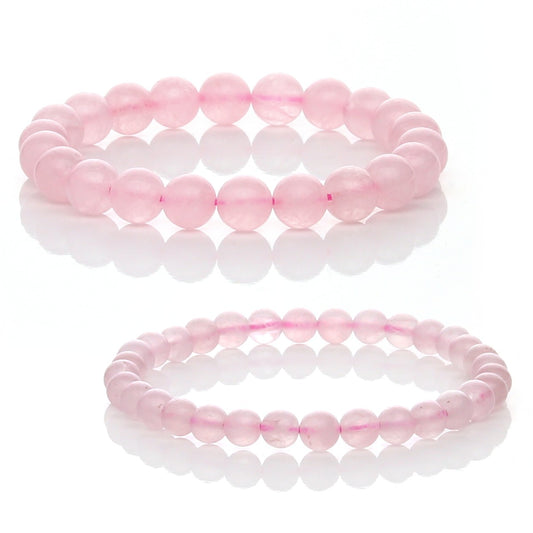 Pulsera Elástica de Cuarzo Rosa Natural (Amor Incondicional y Paz)