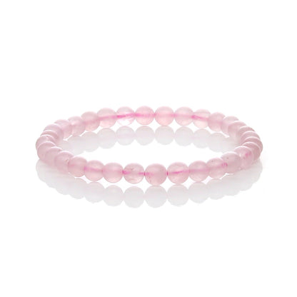 Pulsera Elástica de Cuarzo Rosa Natural (Amor Incondicional y Paz)