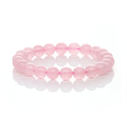 Pulsera Elástica de Cuarzo Rosa Natural (Amor Incondicional y Paz)