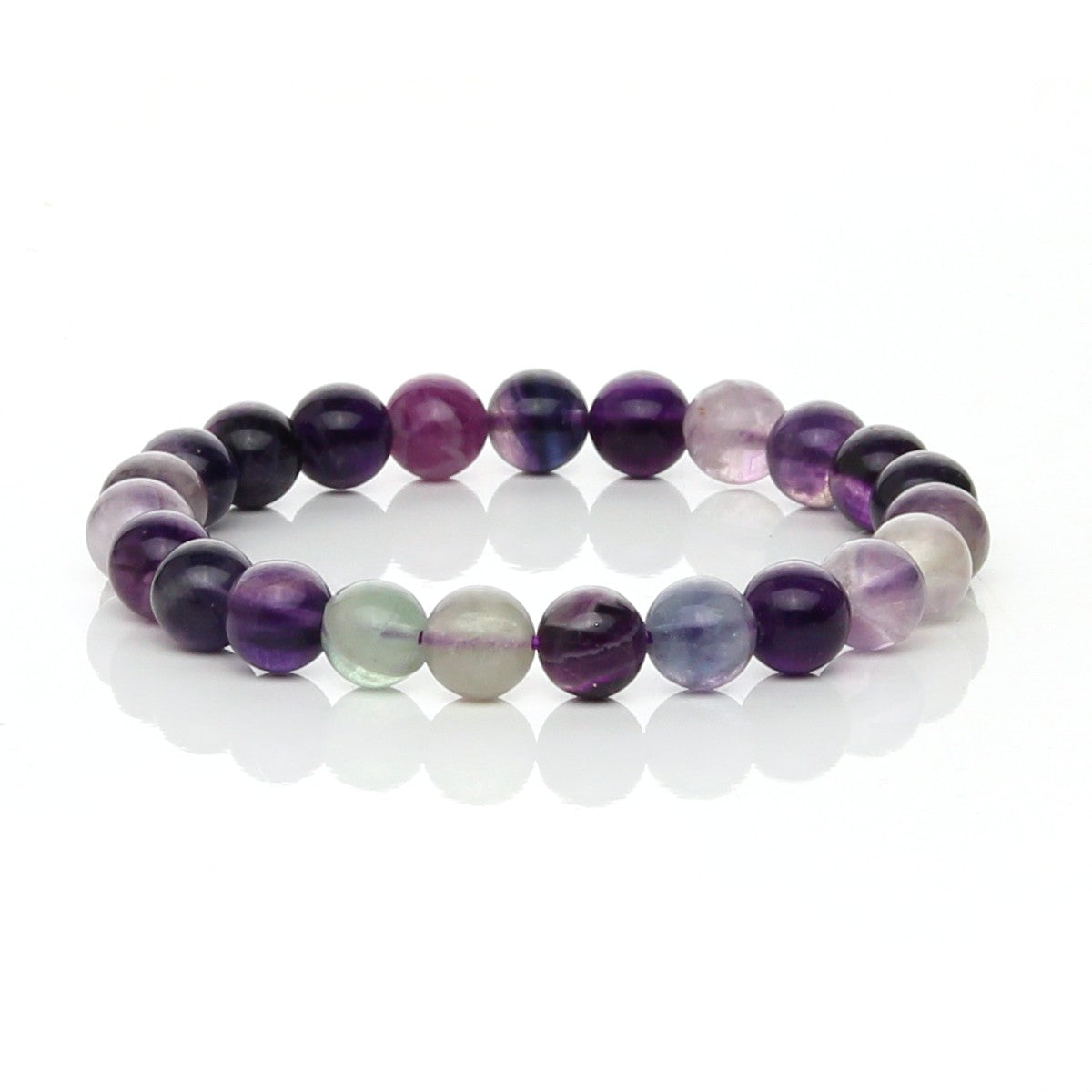Pulsera Elástica de Fluorita Púrpura (Intuición y Protección Mental)