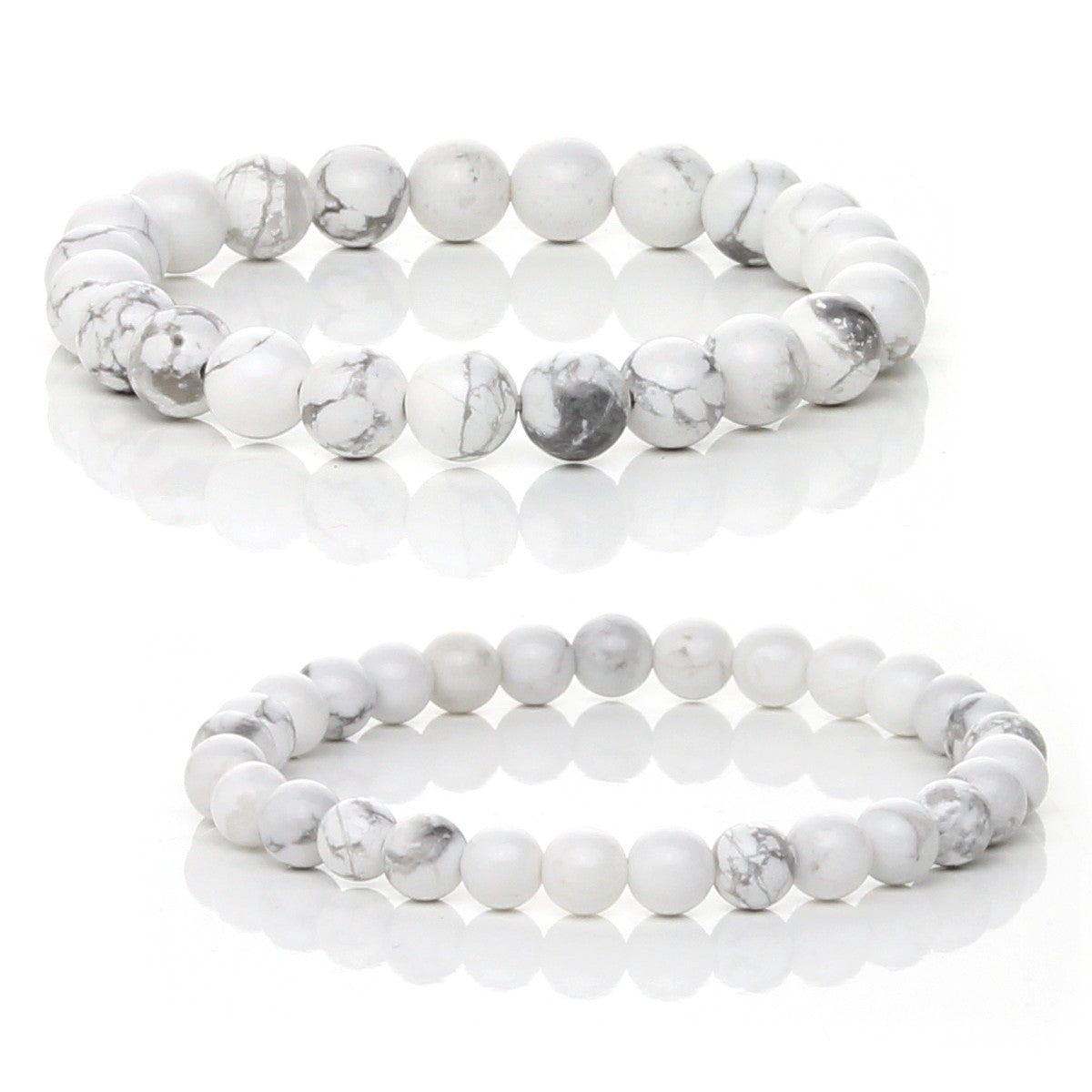 Pulsera Elástica de Howlita Natural (Calma y Absorción de Estrés)