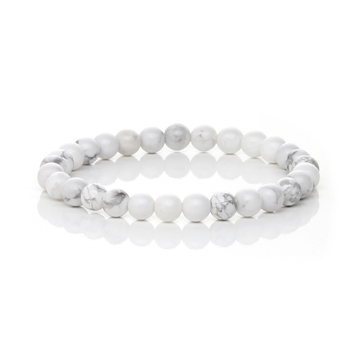 Pulsera Elástica de Howlita Natural (Calma y Absorción de Estrés)