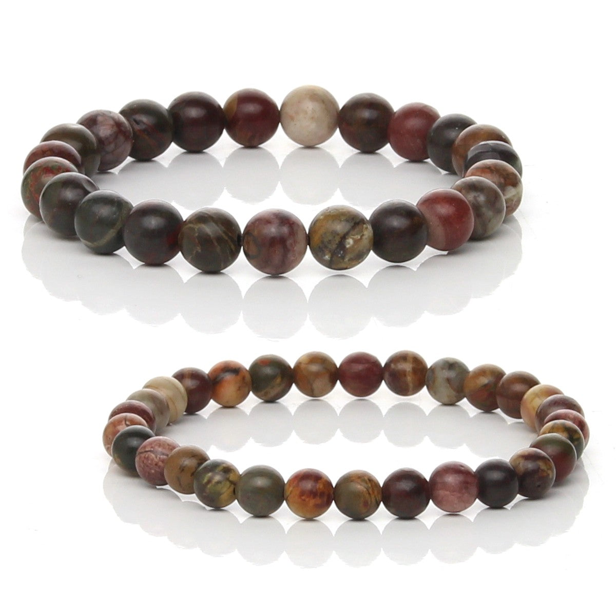 Pulsera Elástica de Jaspe Creek Natural (Estabilidad y Conexión)