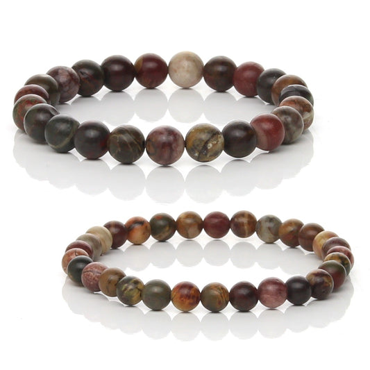 Pulsera Elástica de Jaspe Creek Natural (Estabilidad y Conexión)