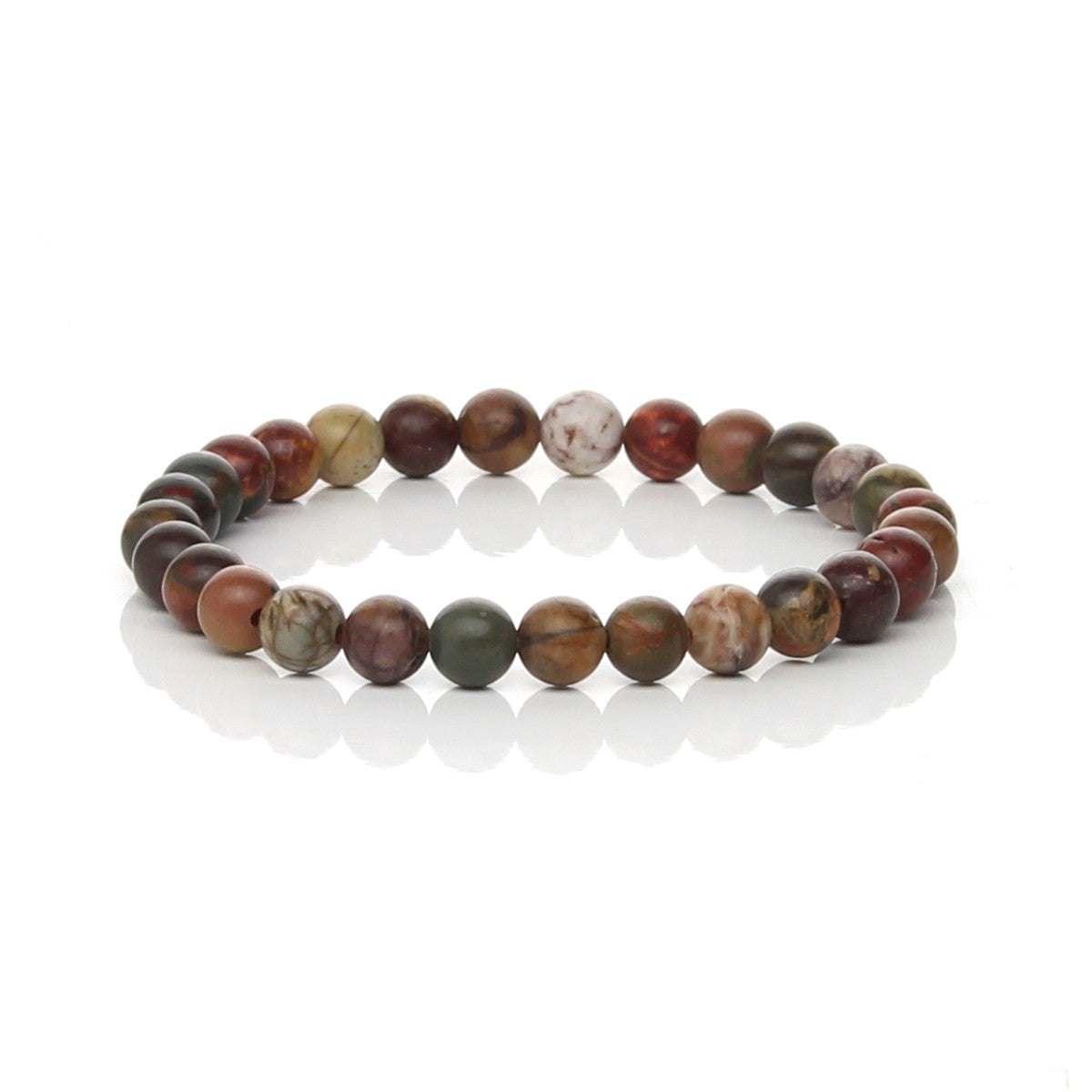 Pulsera Elástica de Jaspe Creek Natural (Estabilidad y Conexión)