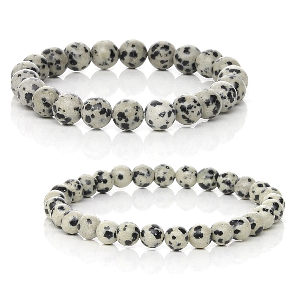 Pulsera Elástica de Jaspe Dálmata (Alegría y Equilibrio)