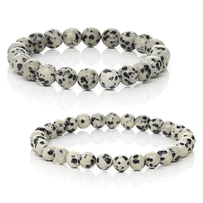 Pulsera Elástica de Jaspe Dálmata (Alegría y Equilibrio)