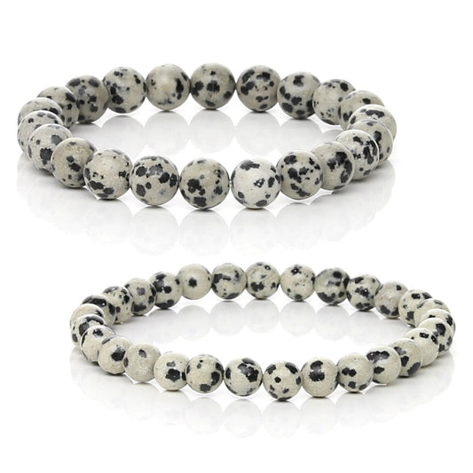Pulsera Elástica de Jaspe Dálmata (Alegría y Equilibrio)