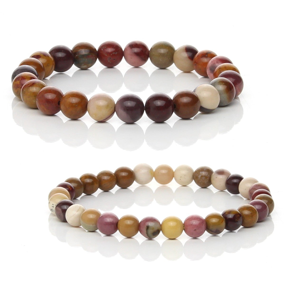 Pulsera Elástica de Jaspe Mookaita Natural (Aventura y Decisión)