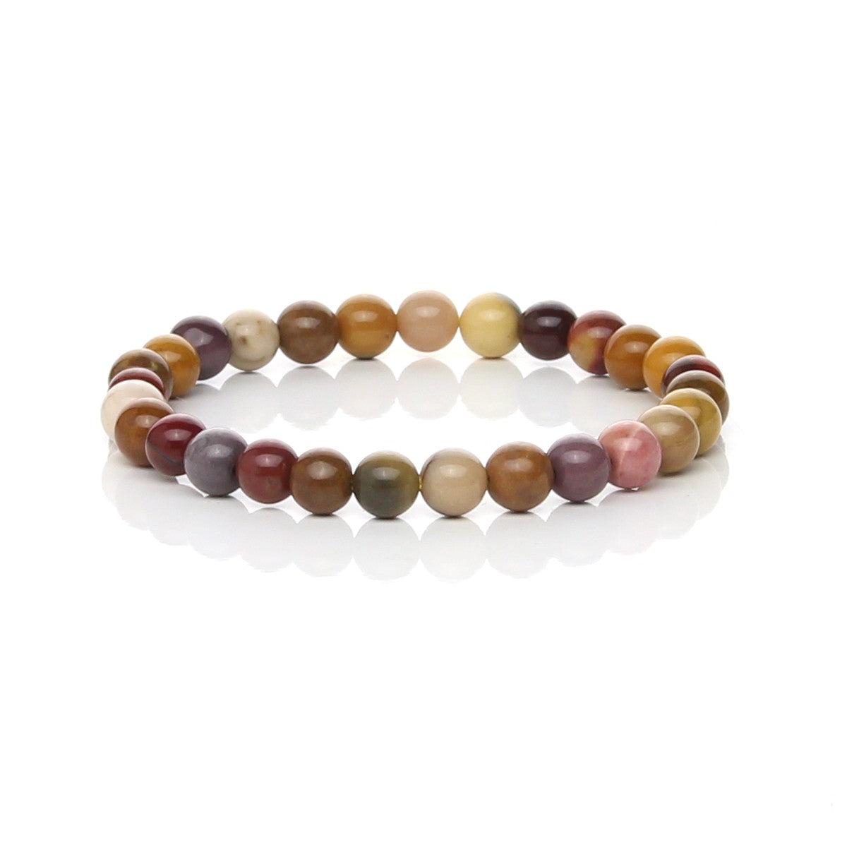 Pulsera Elástica de Jaspe Mookaita Natural (Aventura y Decisión)