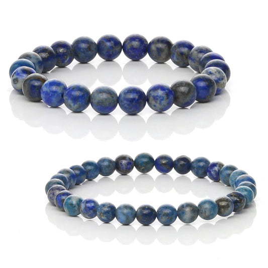 Pulsera Elástica de Lapislázuli Natural (Sabiduría y Verdad Interior)