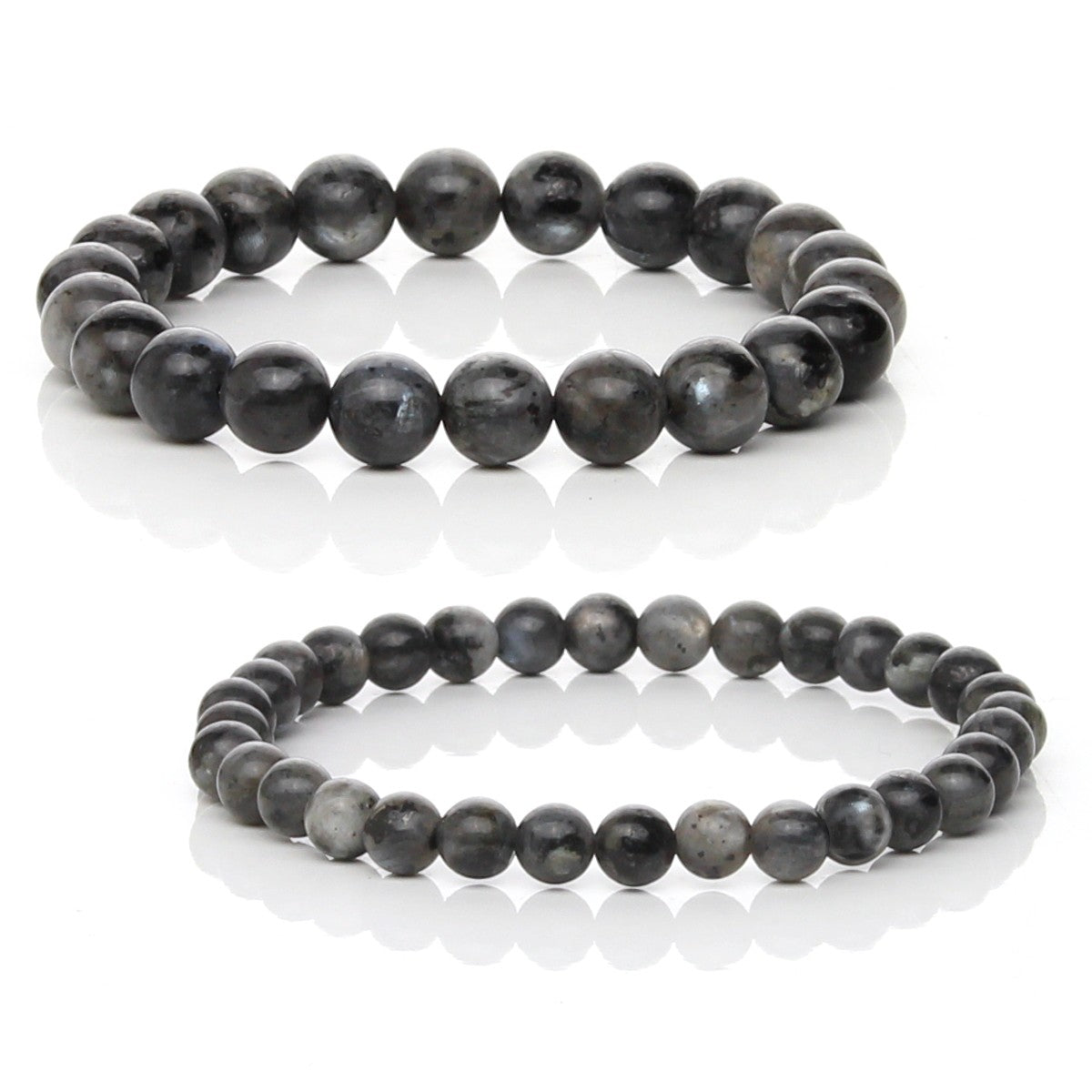 Pulsera Elástica de Larvikita Natural (Protección y Magia Negra)