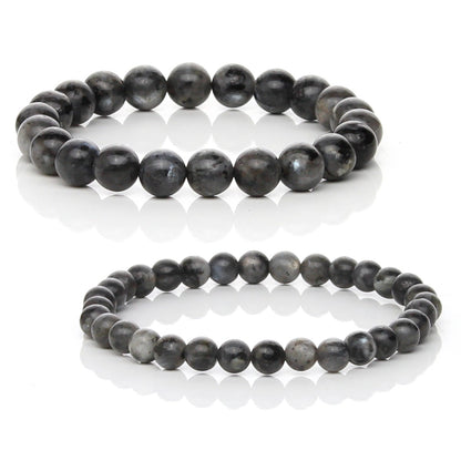 Pulsera Elástica de Larvikita Natural (Protección y Magia Negra)