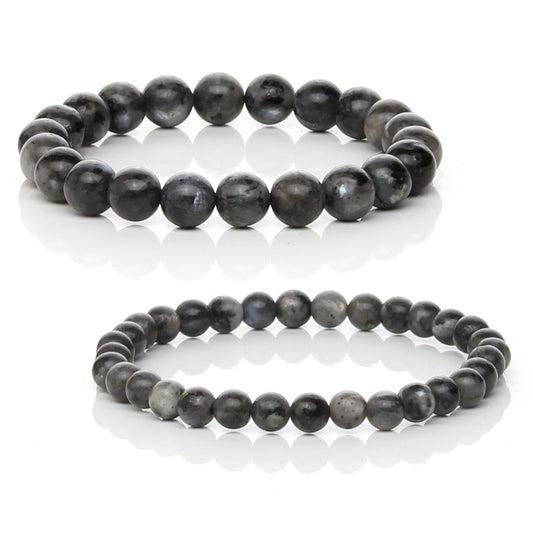 Pulsera Elástica de Larvikita Natural (Protección y Magia Negra)