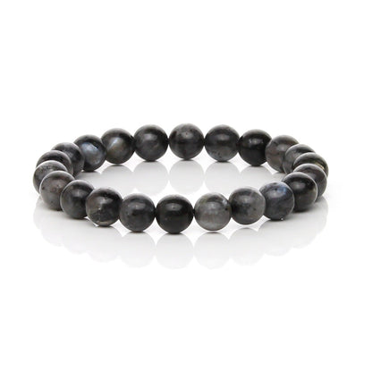 Pulsera Elástica de Larvikita Natural (Protección y Magia Negra)