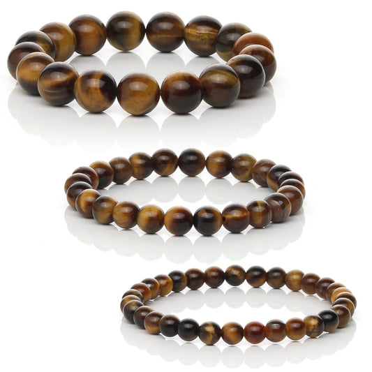 Pulsera Elástica de Ojo de Tigre Natural (Coraje y Prosperidad)