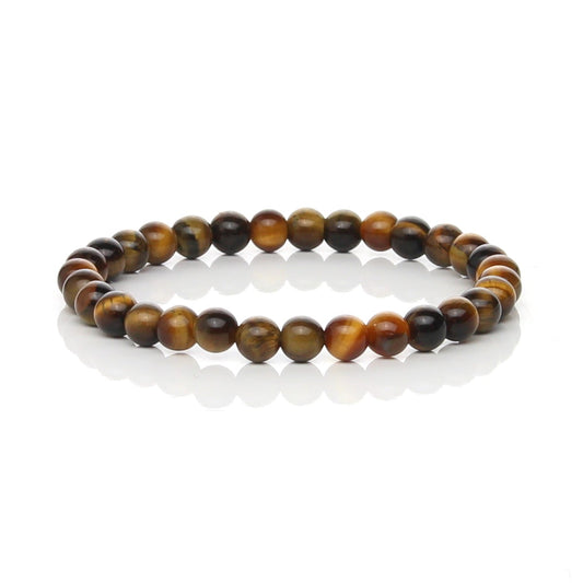 Pulsera Elástica de Ojo de Tigre Natural (Coraje y Prosperidad)