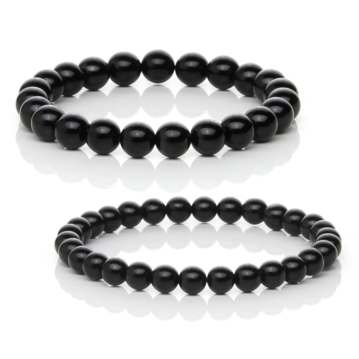 Pulsera Elástica de Ónix Negro Natural (Fuerza y Autocontrol)