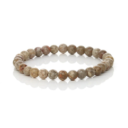 Pulsera Elástica de Piedra Maifan Natural - Diseño Rústico y Energético