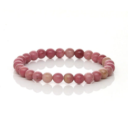 Pulsera Elástica de Rodonita Natural (Sanación Emocional y Amor Propio)