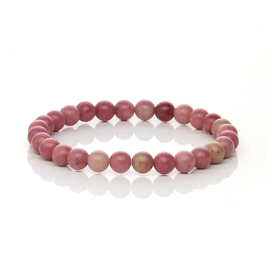 Pulsera Elástica de Rodonita Natural (Sanación Emocional y Amor Propio)