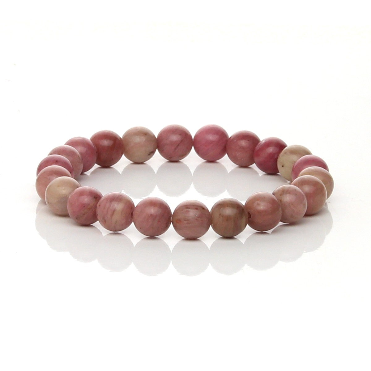 Pulsera Elástica de Rodonita Natural (Sanación Emocional y Amor Propio)
